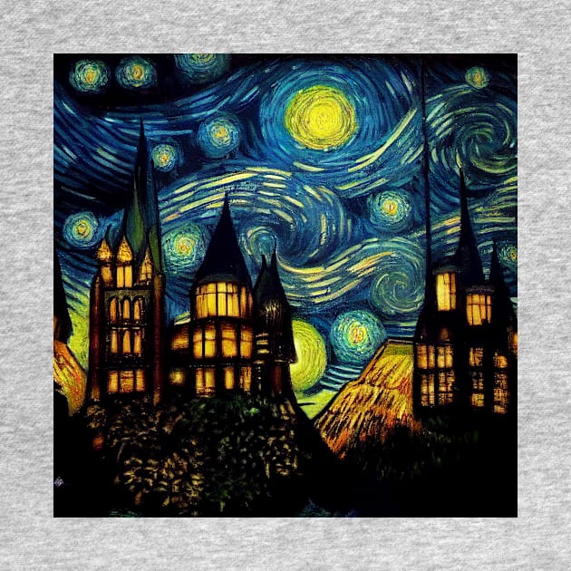 Starry Night Wizarding School Van Gogh by Grassroots Green